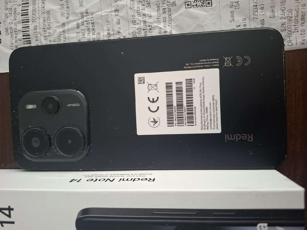 Xiaomi Redmi Note 14 4G 6/128gb Midnight Black - nuotraukos Nr. 2