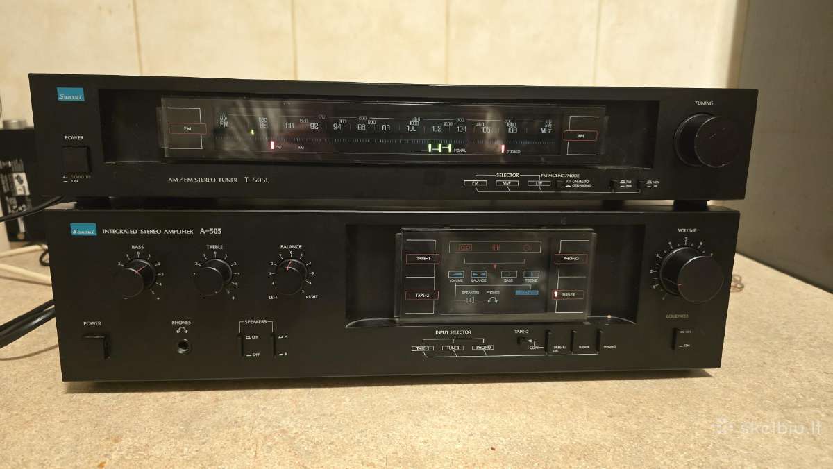 Sansui A-505 stiprintuvas ir T-505l tiuneris