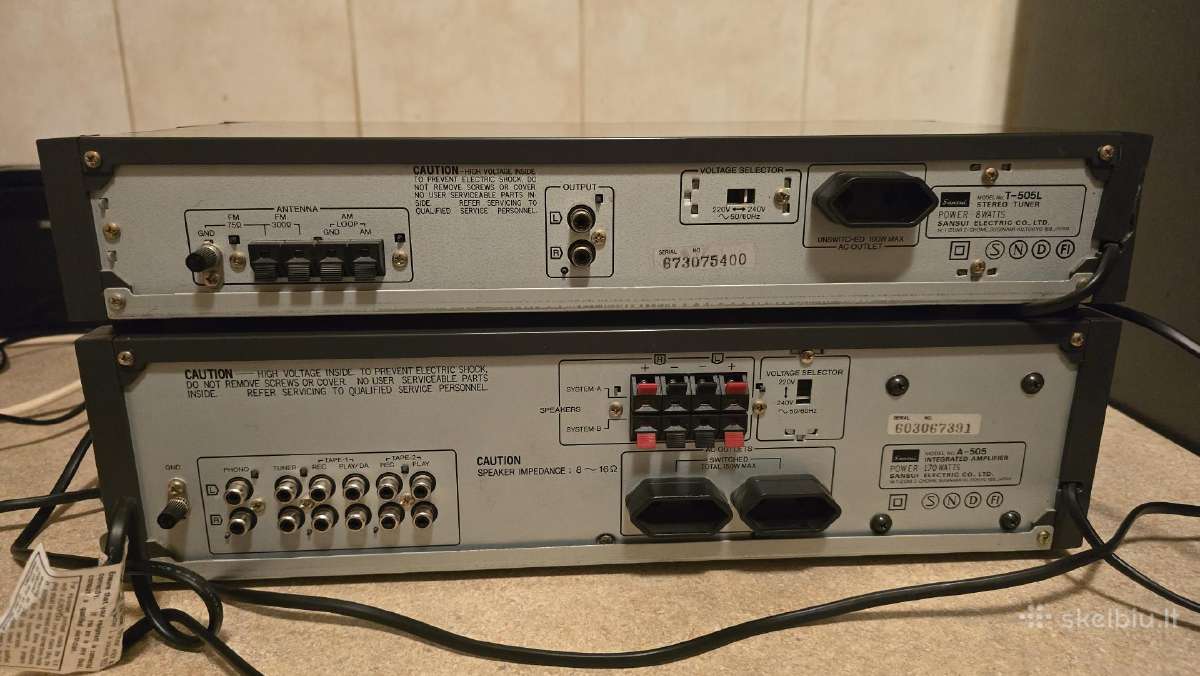 Sansui A-505 stiprintuvas ir T-505l tiuneris - nuotraukos Nr. 2