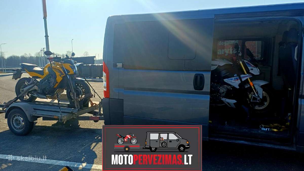 Moto priekabos nuoma Kaune, motociklų pervežimas.