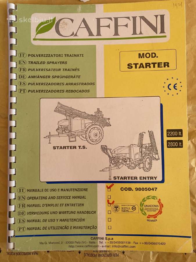 Purkštuvas Caffini starter 2800 - nuotraukos Nr. 15