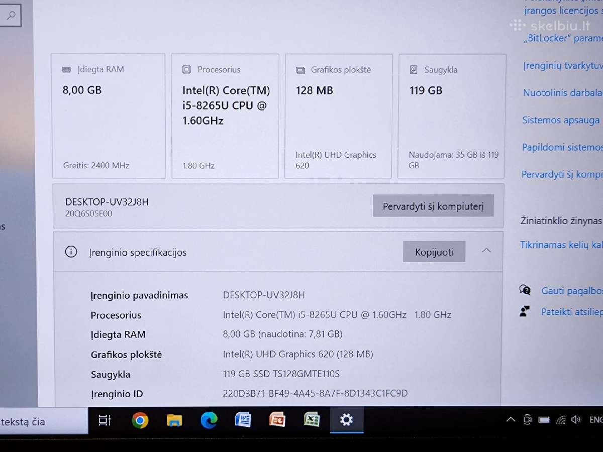 Lenovo Thinkpad L490 Intel i5-8265u - nuotraukos Nr. 6