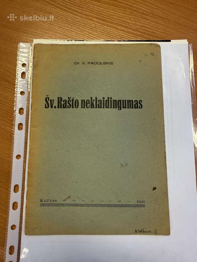 Šv. Rašto neklaidingumas 1934 m.