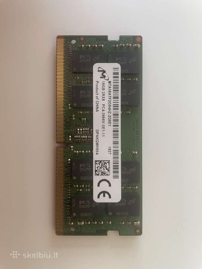 Nešiojamo kompiuterio atmintis (RAM) 16gb, 4ddr