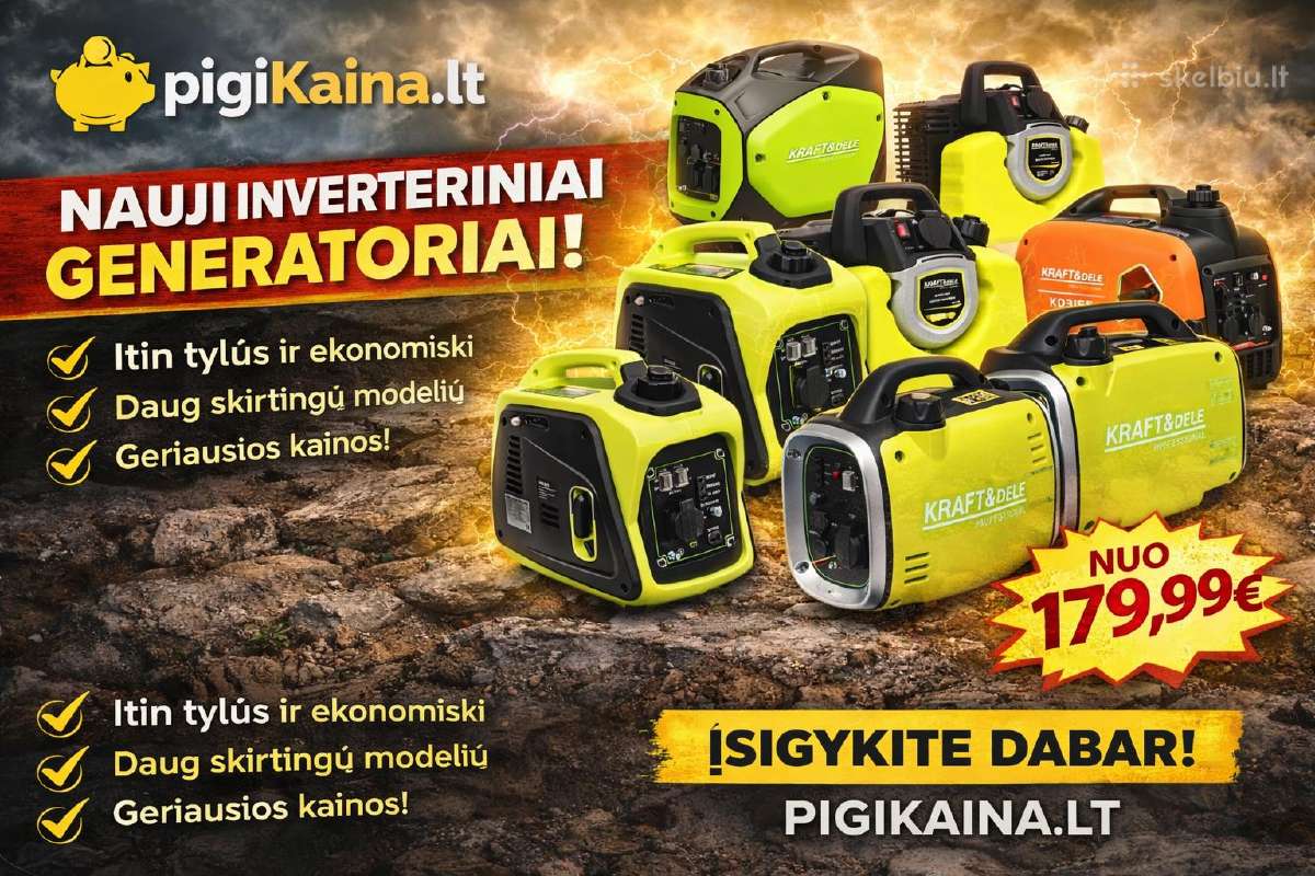 Benzininiai elektros generatoriai 179.99€ Akcija!