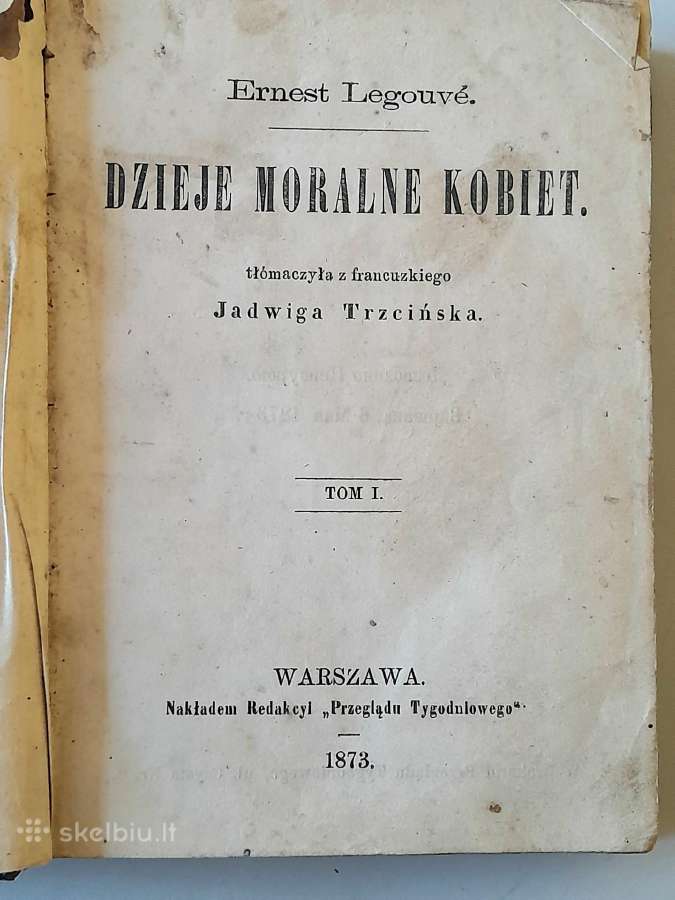 "Moterų moralės istorija" lenkų kalba 1873m