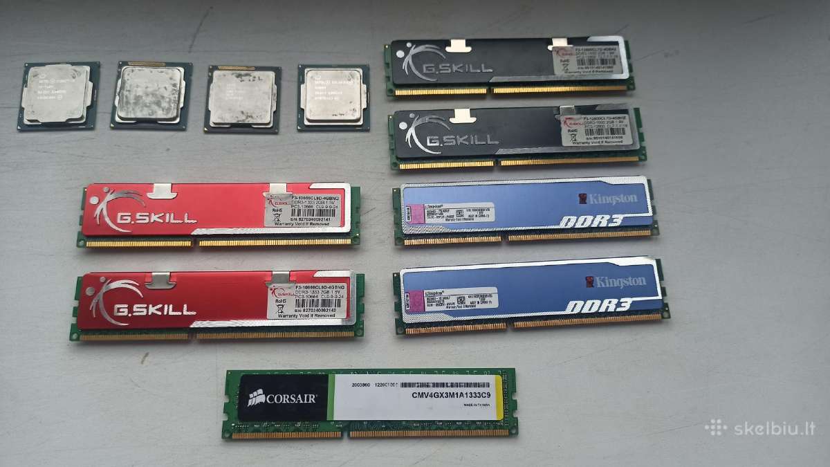 Naudotos kompiuterių dalys – Cpu, RAM, motininės