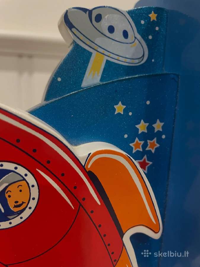 Vintage Astronaut and Rocket Scandinavian Bookends - nuotraukos Nr. 7