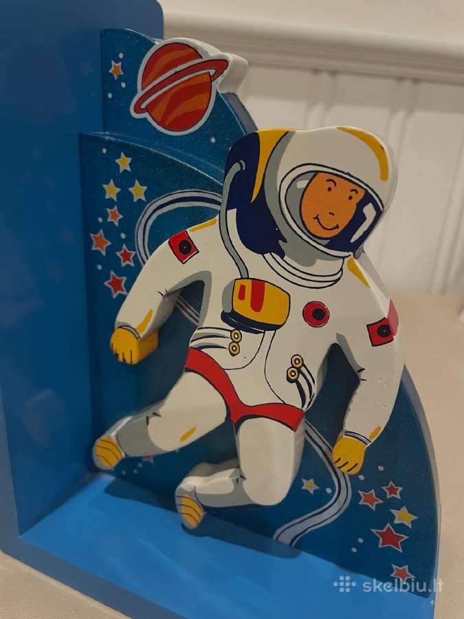 Vintage Astronaut and Rocket Scandinavian Bookends - nuotraukos Nr. 8