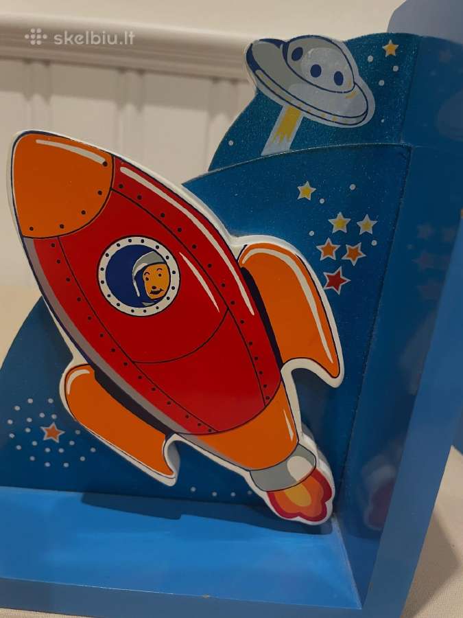 Vintage Astronaut and Rocket Scandinavian Bookends - nuotraukos Nr. 6