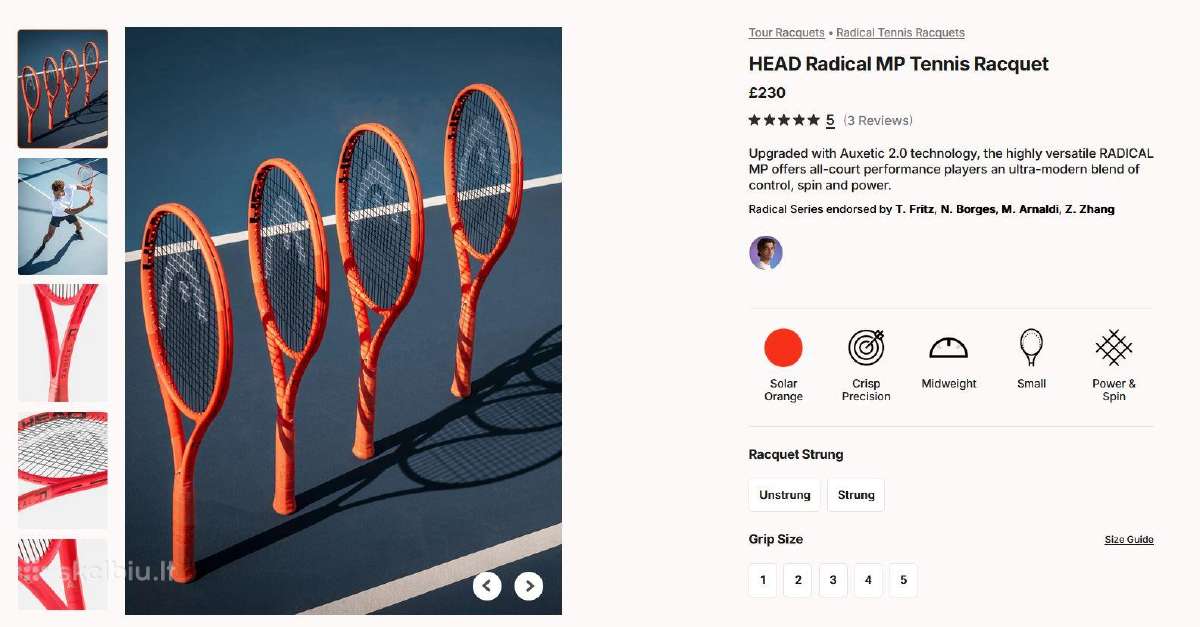 Raketė Head Radical Mp 2025 - nuotraukos Nr. 13