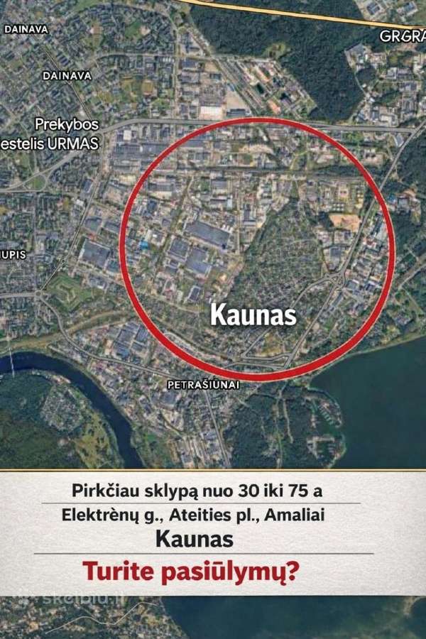 Pirkčiau sklypą Kaune