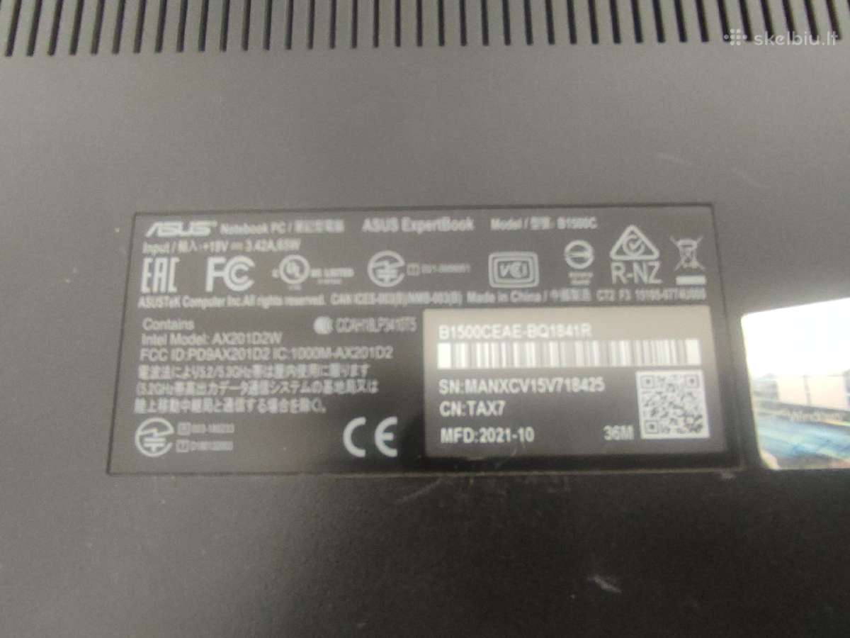 Asus expertbook B1500c dalimis
