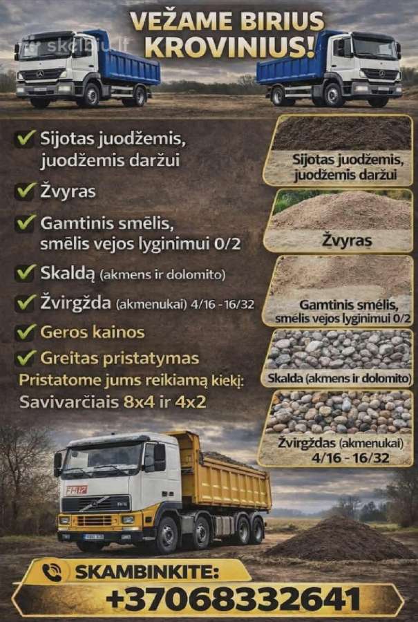 Juodžemis-durpžemis,žvyras ,skalda,atsijos,akmenuk