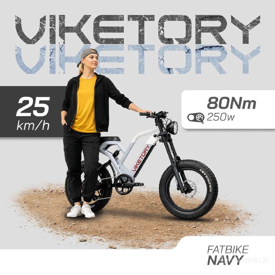 Navy ebike Fatbike Navy elektrinis dviratis - nuotraukos Nr. 3