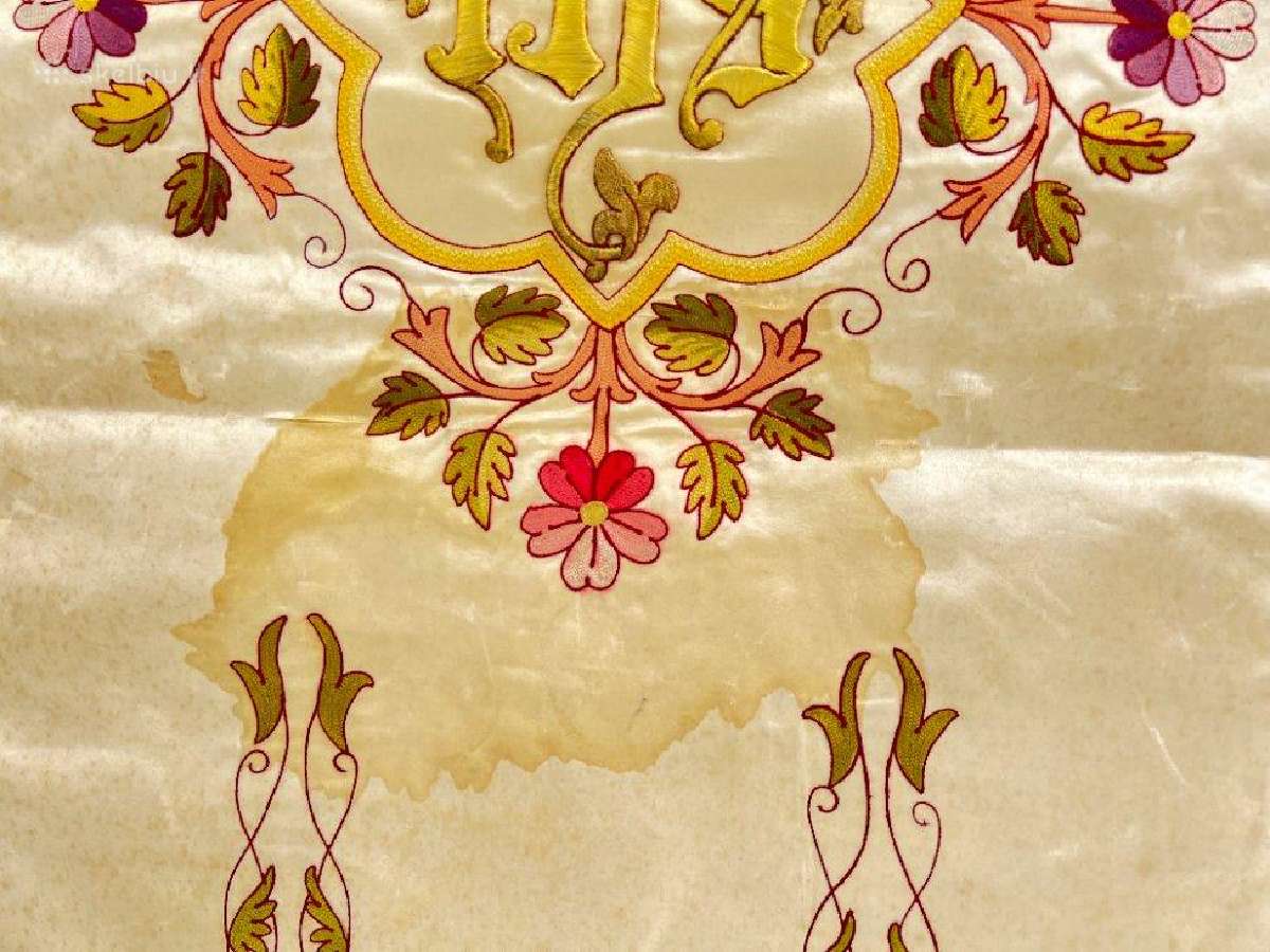 Religinių motyvų gobelenas su šilku - nuotraukos Nr. 16
