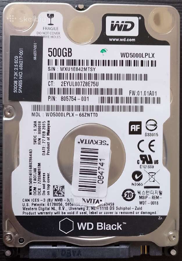 2,5" HDD Wd Black 500gb