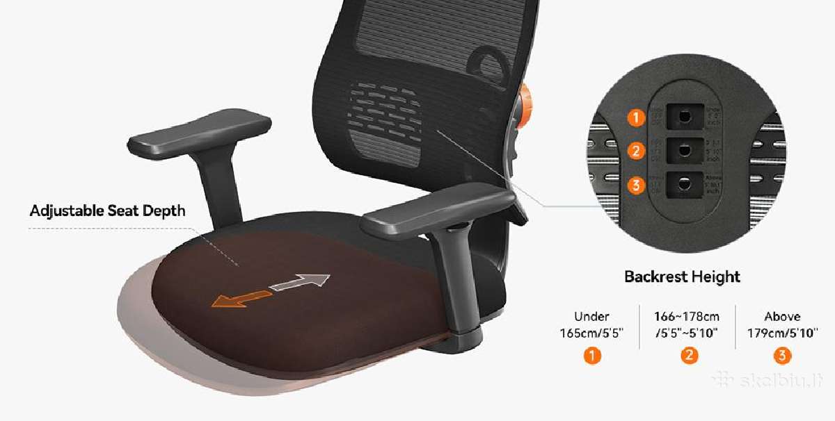 „Newtral Magic H003“ ergonomiška biuro kėdė . - nuotraukos Nr. 12