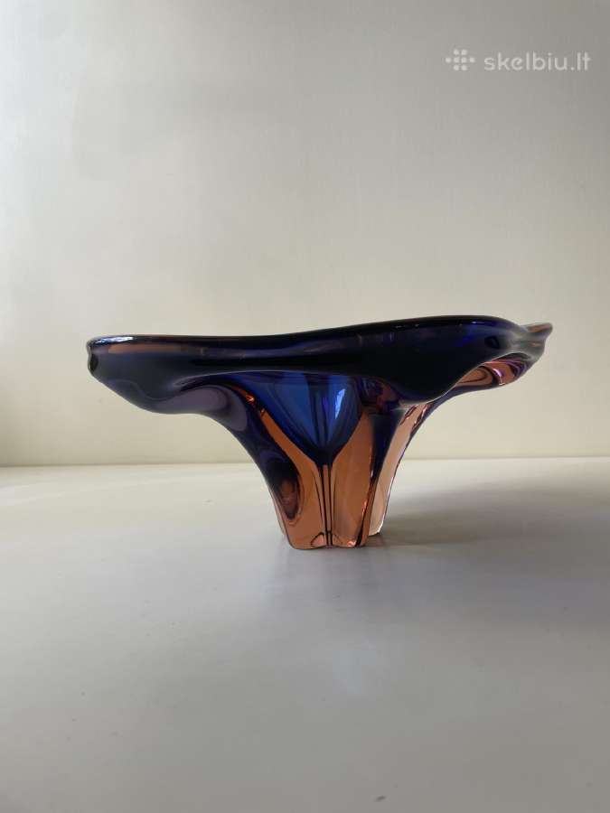 Vintage Czech Bohemia Art Glass dekoratyvinė vaza - nuotraukos Nr. 4