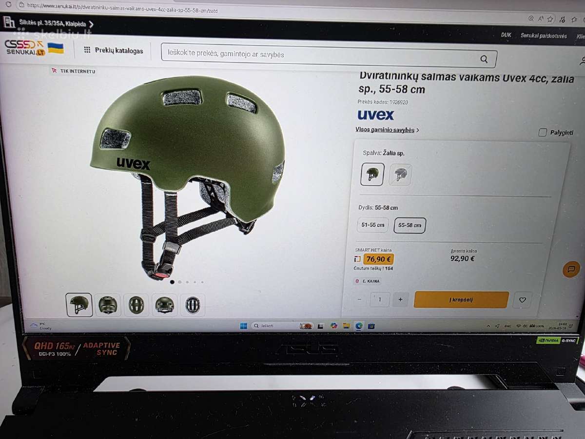 Dviratininkų šalmas Uvex 4cc, žalia sp., 5