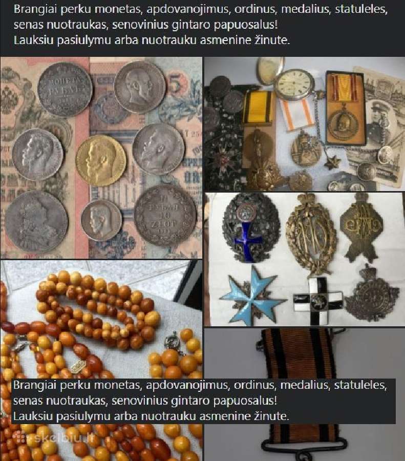 Brangiai perku tarpukario apdovanojimus, medalius