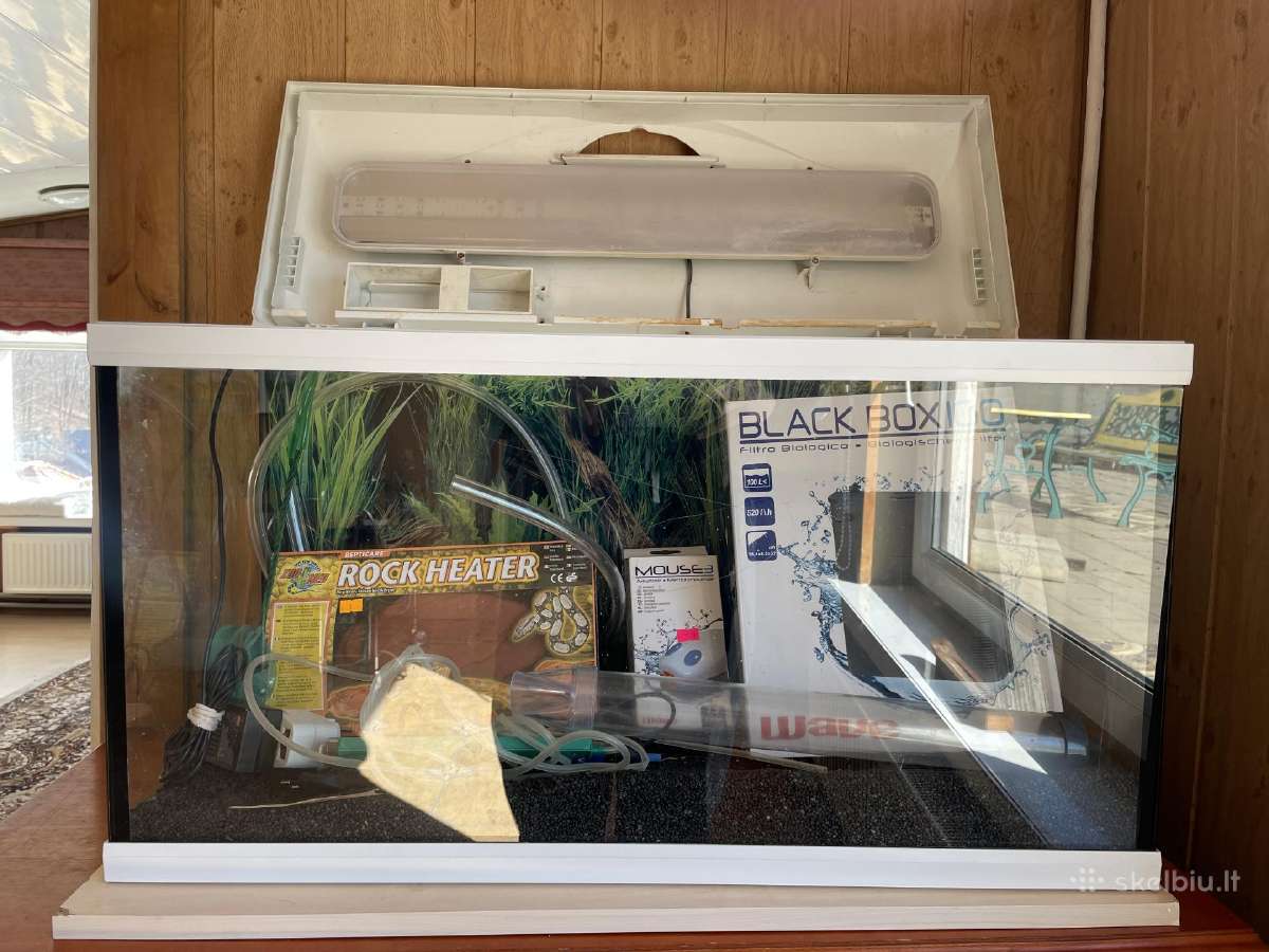 Akvariumas 90l su naujais priedais