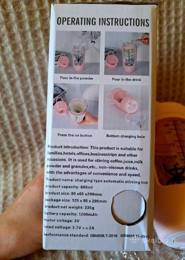 Usb maišytuvas, baltymų plaktuvas, elektrinis - nuotraukos Nr. 6