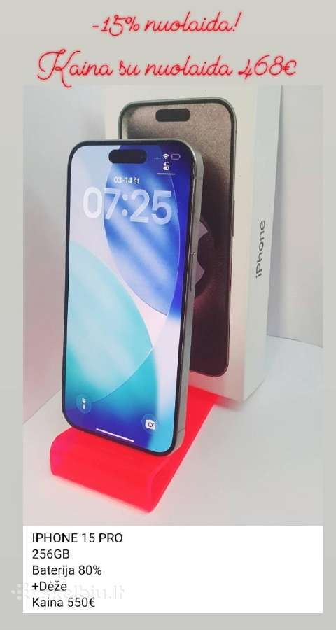 iPhone 15 Pro 256gb Baterija 80%