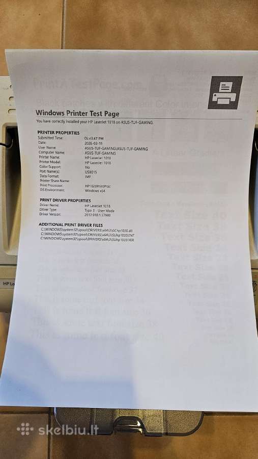 Hp Laserjet 1018 Spausdintuvas - nuotraukos Nr. 3
