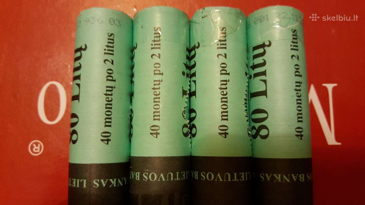 Litų ir eurų monetos ritinėliuose - nuotraukos Nr. 8