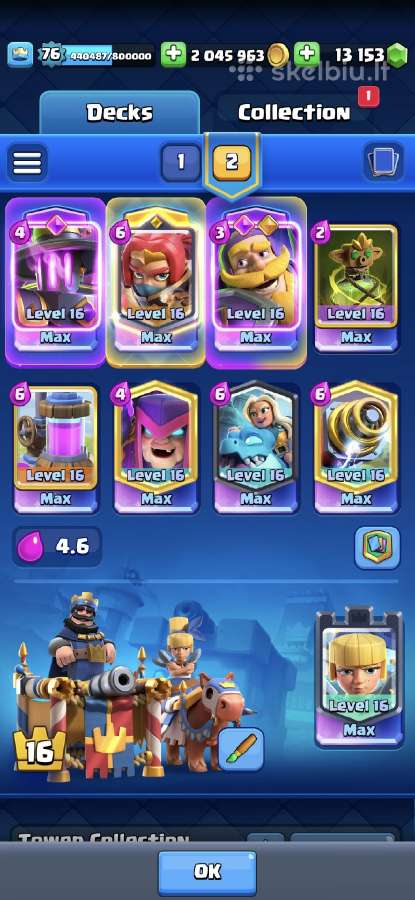 Clash Royale mobilaus zaidimo paskyra16 level