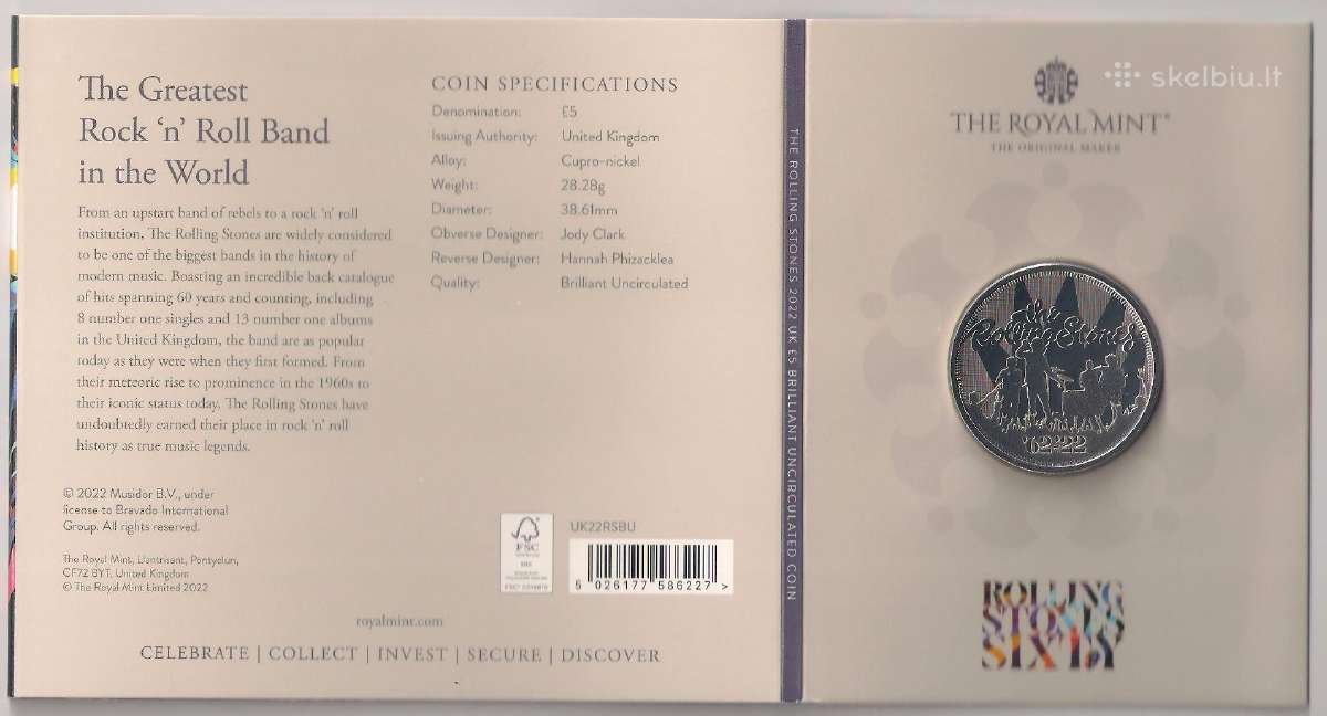Muzikos legendos - Rolling Stones 2022 Jk 5£ Bu - nuotraukos Nr. 4