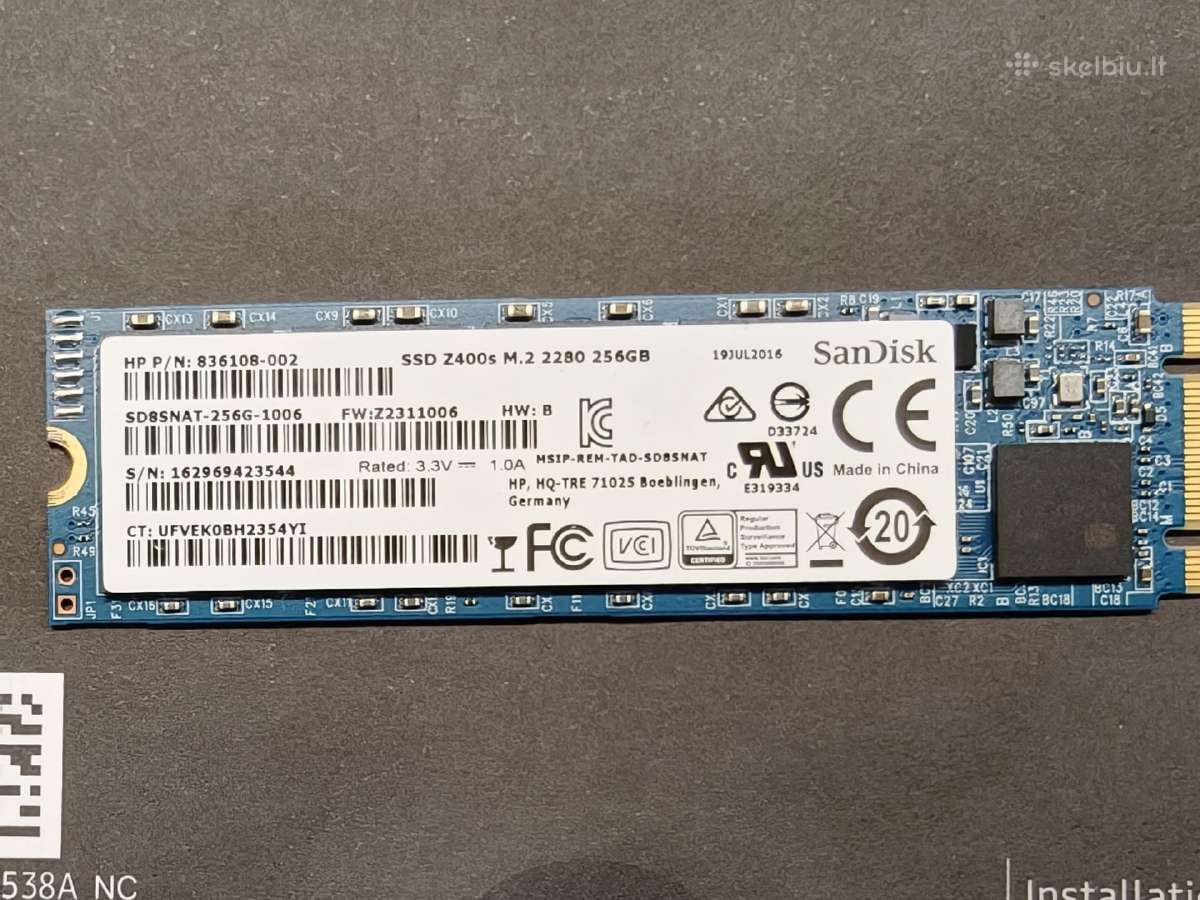 Naudoti M.2 SSD 128 GB talpos - nuotraukos Nr. 4