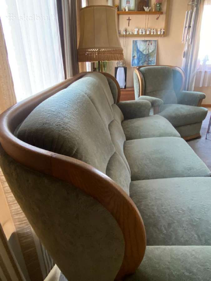 Antikvarinė sofa su foteliais
