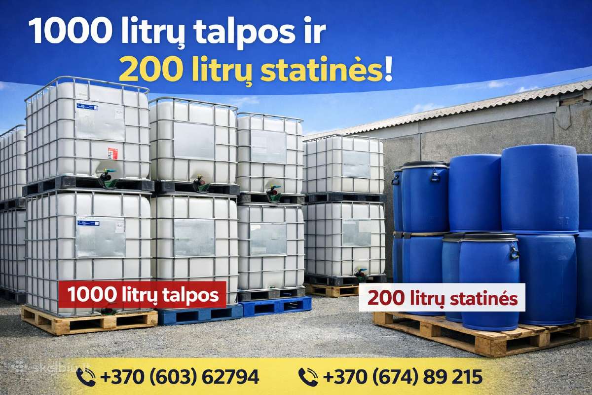 Talpos konteineris kurui 1000 ltr. Ibc talpa