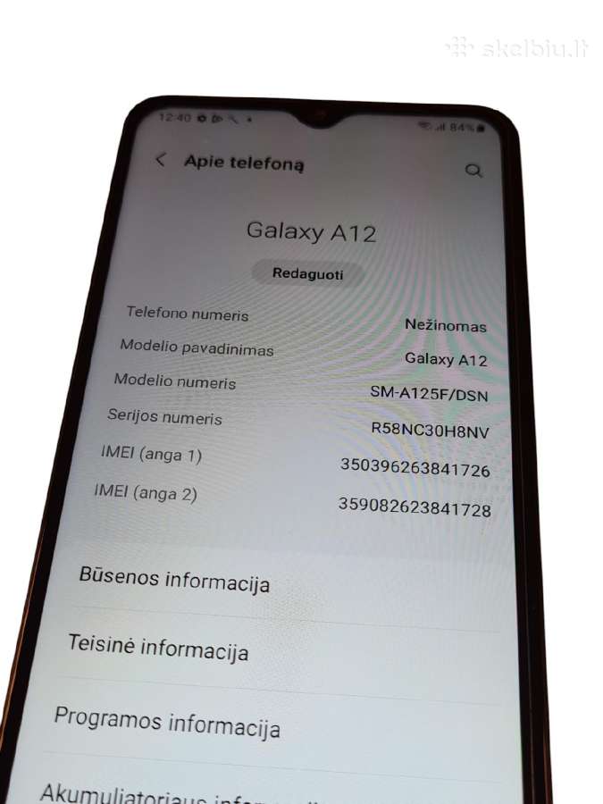Samsung Galaxy A12 + 3 mėn. garantija - nuotraukos Nr. 4