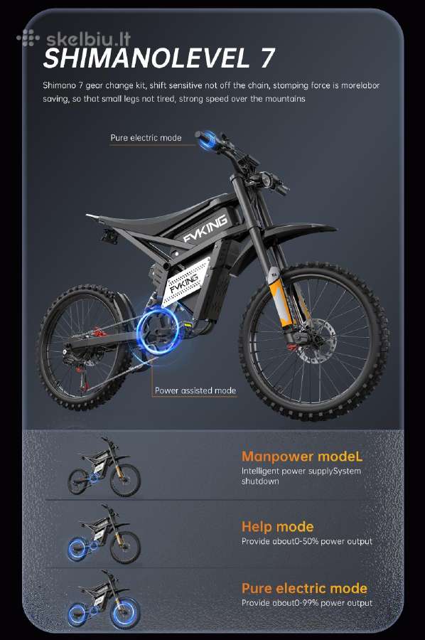 Ekxbike E6 3000w 52v 40ah (Turime vietoje) - nuotraukos Nr. 20