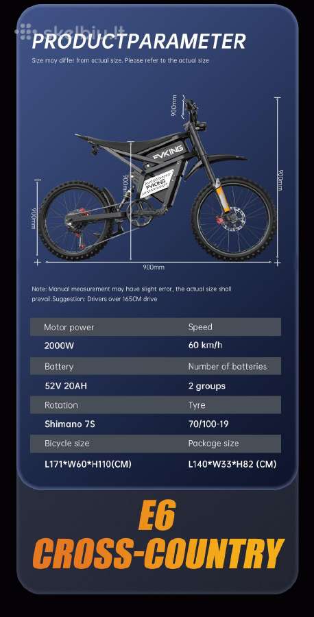 Ekxbike E6 3000w 52v 40ah (Turime vietoje) - nuotraukos Nr. 25