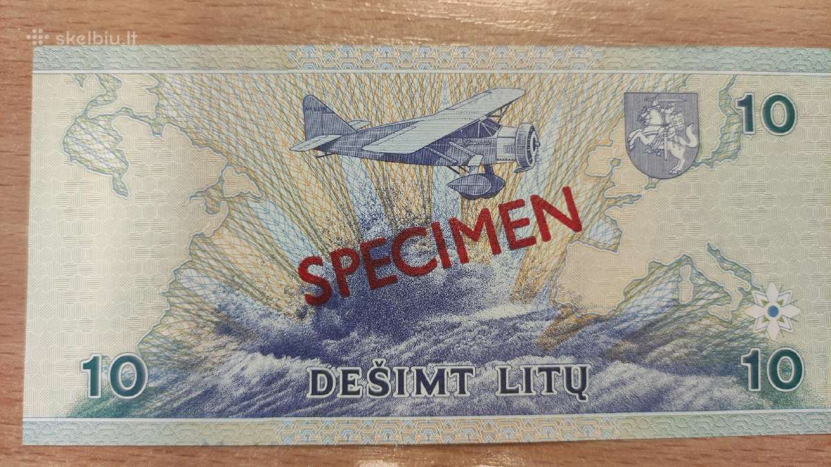 10 Litų 97 m. ir 93 m. banknotas - nuotraukos Nr. 2