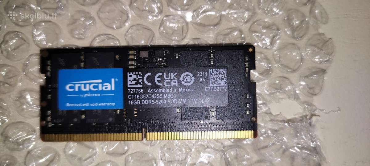 Sodimm Crucial 16 GB Ddr5 5200 atminties modulis