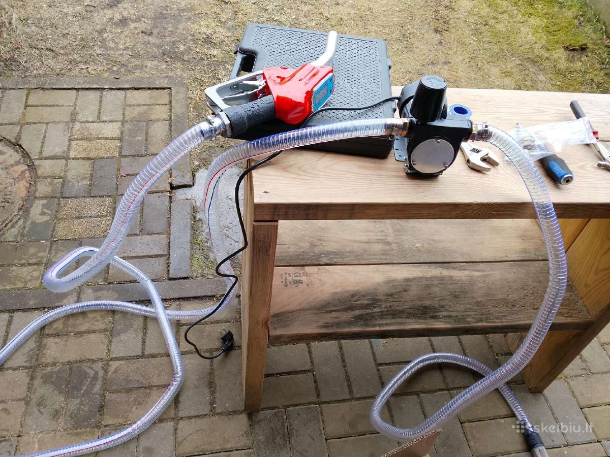 12v kuro perdavimo siurblys su pistoletu ir 6 m ža