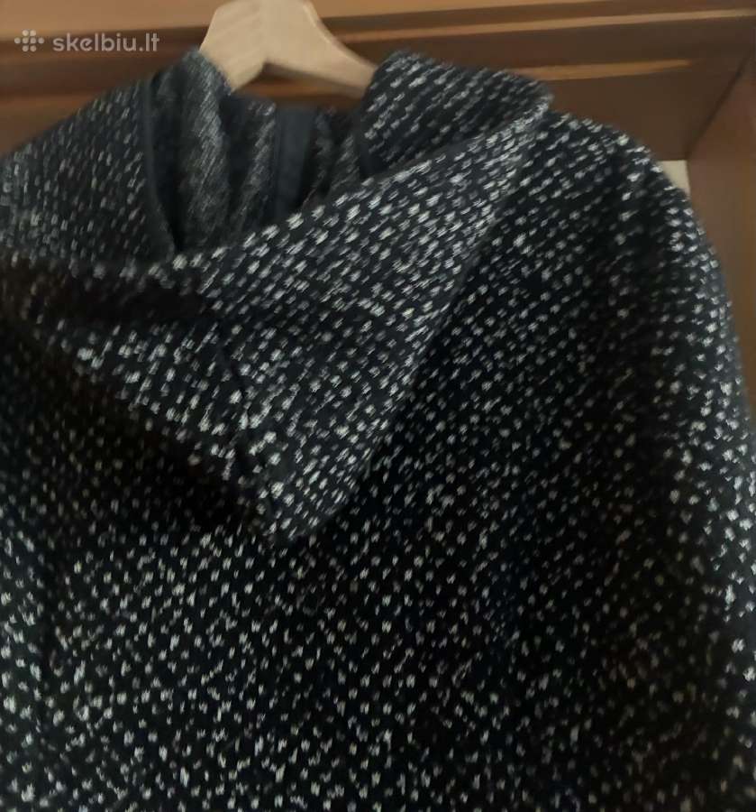 Ilgas kokybiškas vilnos paltas su gobtuvu, Rožes - nuotraukos Nr. 4