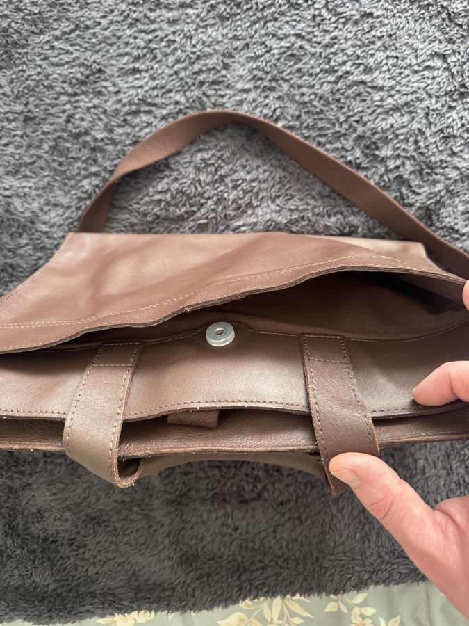 Naujas natūralios odos krepšys / portfelis (Unisex - nuotraukos Nr. 6