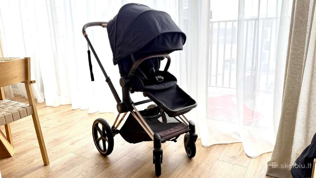 Cybex Priam Lux Deep Black/frame Rose Gold 2in1