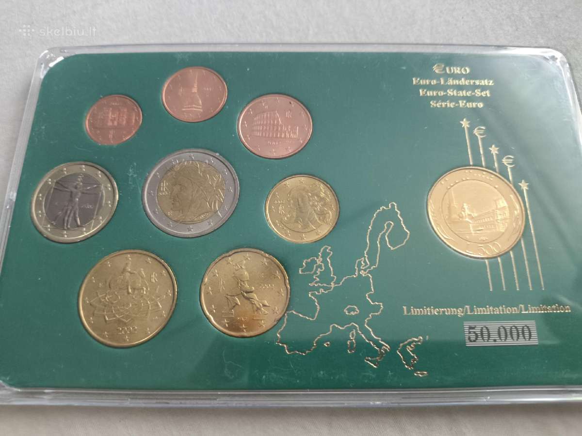 Italijos 2002m euro monetų rinkinys
