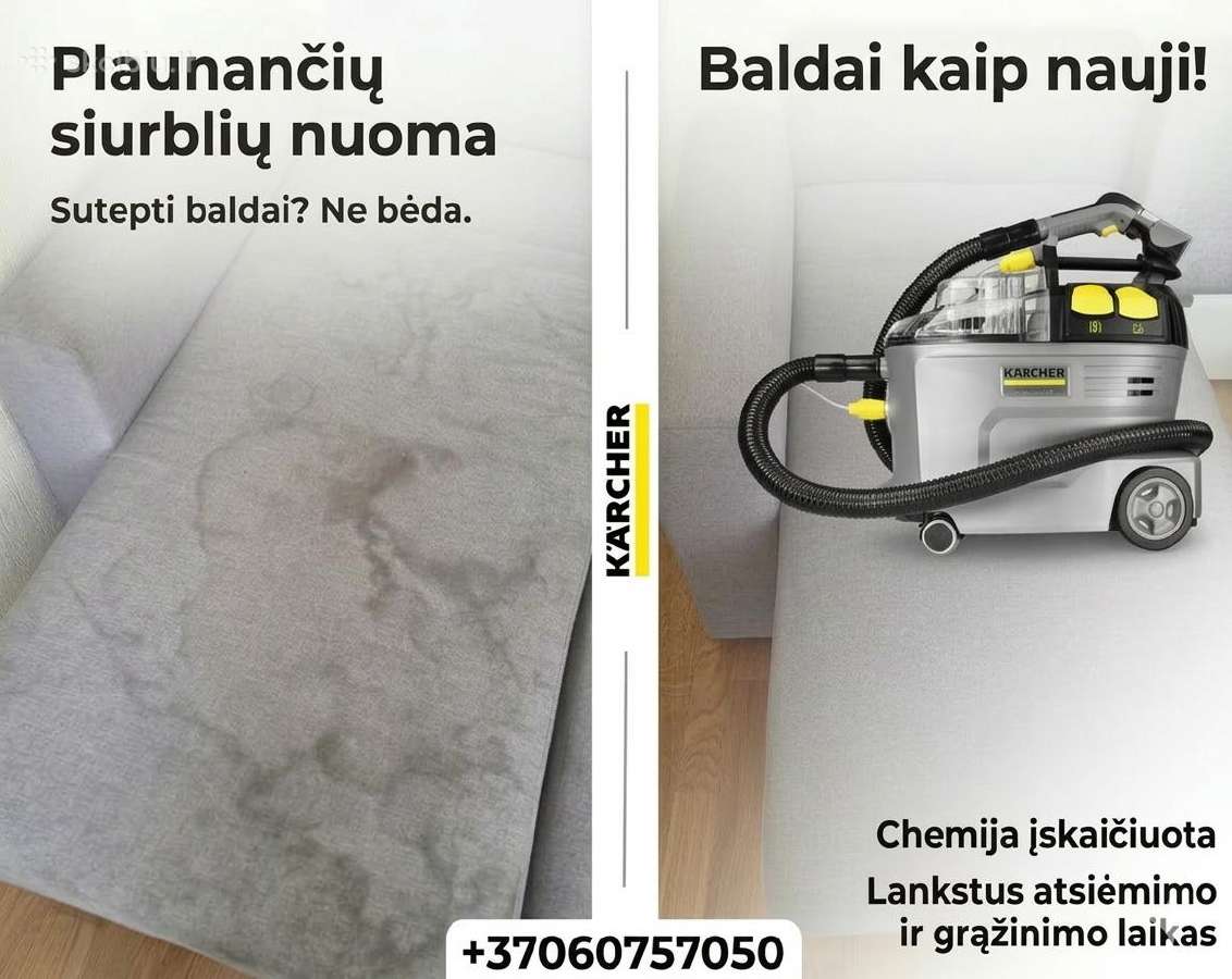 10€ plaunančio siurblio nuoma Karcher Vilnius - nuotraukos Nr. 6