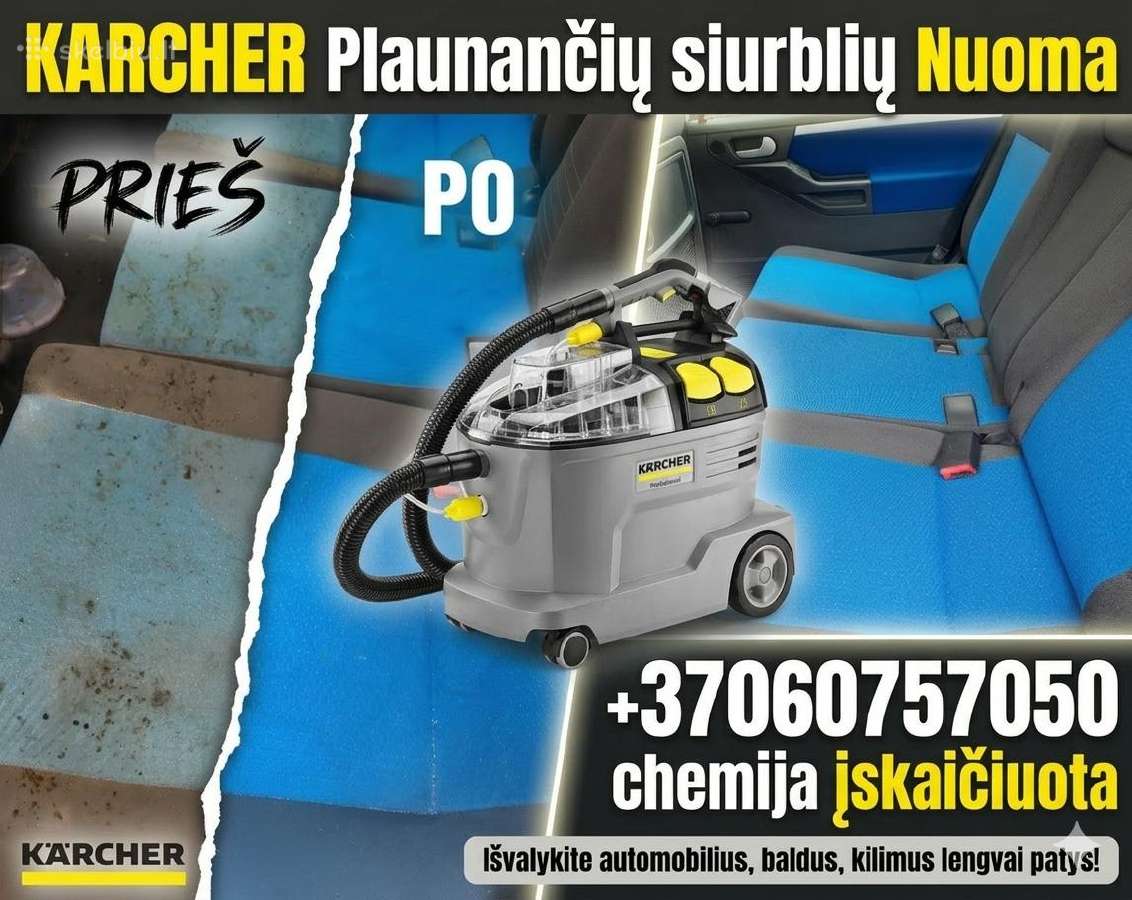 10€ plaunančio siurblio nuoma Karcher Vilnius - nuotraukos Nr. 30