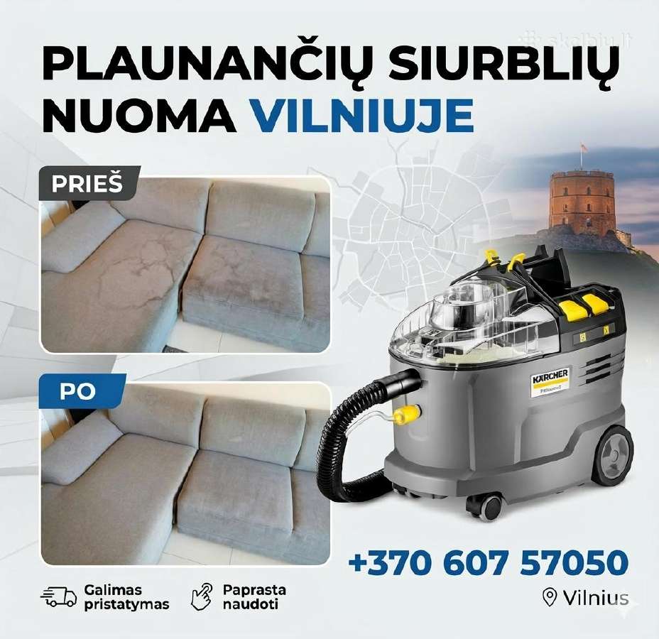 10€ plaunančio siurblio nuoma Karcher Vilnius - nuotraukos Nr. 17