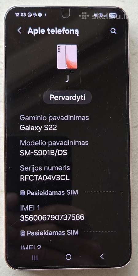 Samsung Galaxy S22 5G 256 GB Pink Gold - nuotraukos Nr. 7