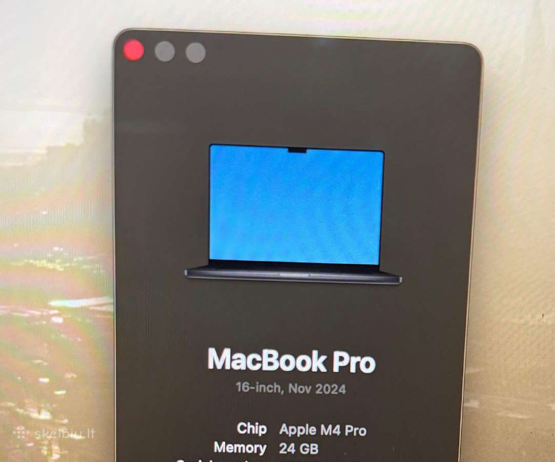 Apple MacBook Pro 16" M4 Pro 24gb RAM 512gb - nuotraukos Nr. 7